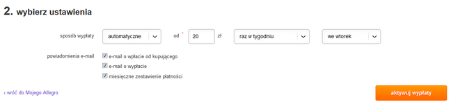 Jak Wybrac Wlasne Ustawienia Uslugi Payu W Allegro Finanse Pomoc Allegro